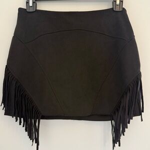 Black Fringe Mini Skirt - Forever 21